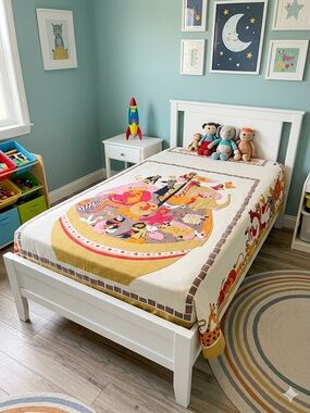 Vintage Fieldcrest jungle animal theme twin Bedspread kids bedroom